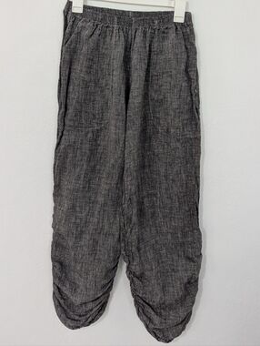 La Bottega Di Brunella Pantalone Funk Pants Pull On Ruched Hem Gray Small S